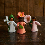 Handmade Wool Fairy With Flower Headdress - Camellia Japonica - Black