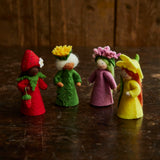 Handmade Wool Fairy With Flower Headdress - Strawberry - Black