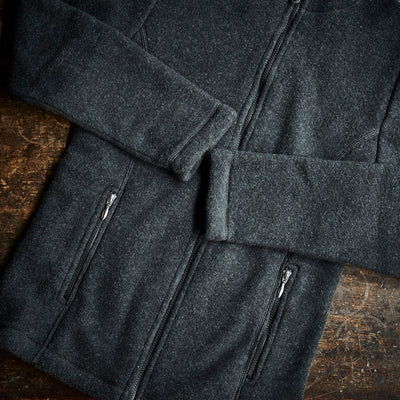 Adults Merino Wool Fleece Jacket - Black