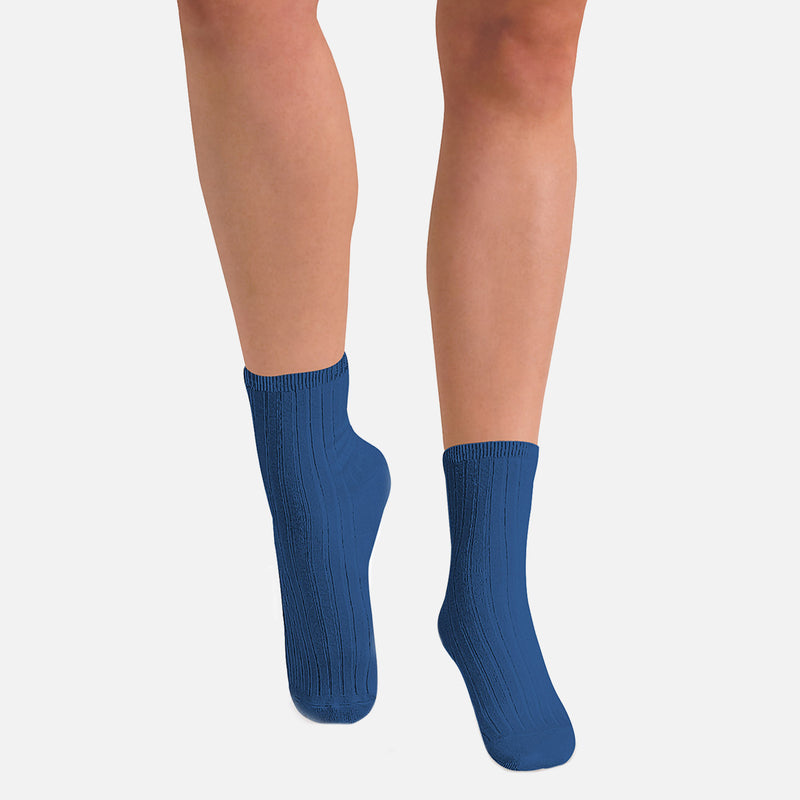 Adults Cotton Short Socks - Blue Sapphire