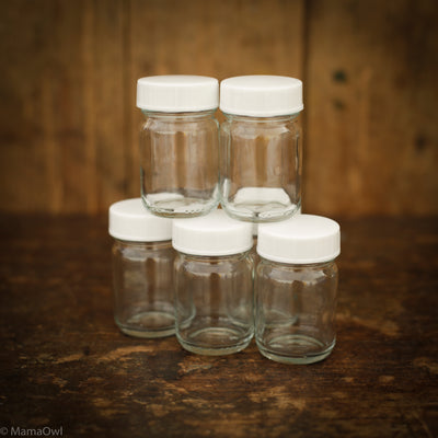 Glass paint Jars for Watercolours - with Lids  - Set of 6