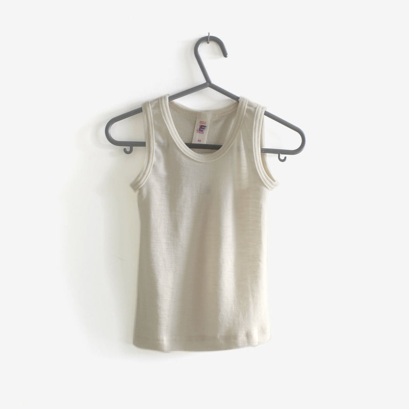 Merino Wool Sleeveless Vest - Natural