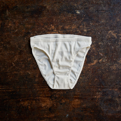 Womens Cotton Rib Bikini Briefs - Natural