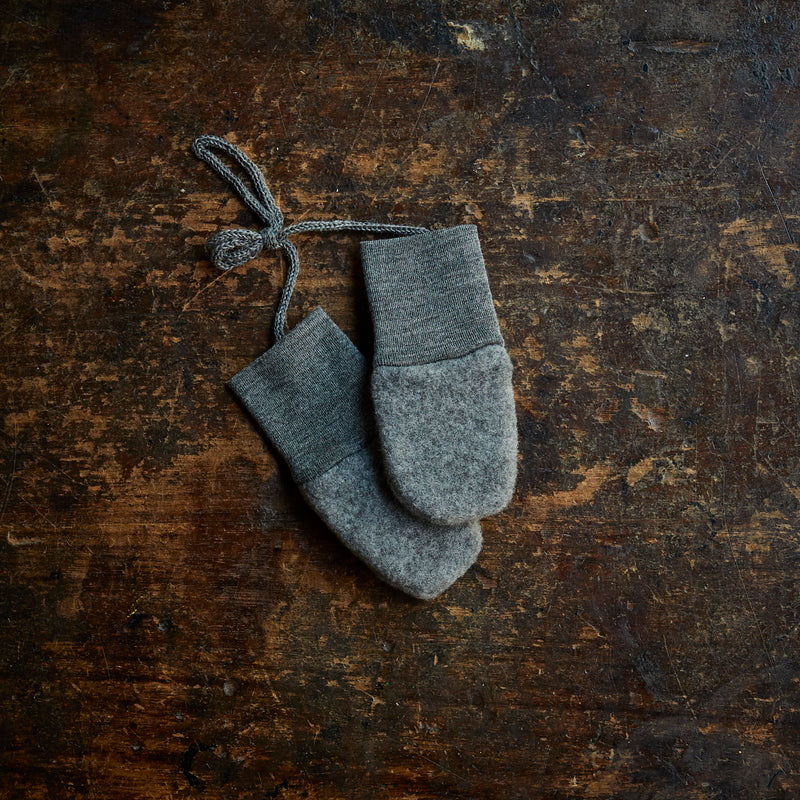 Peep Baby Mittens - Merino Wool Fleece - Slate