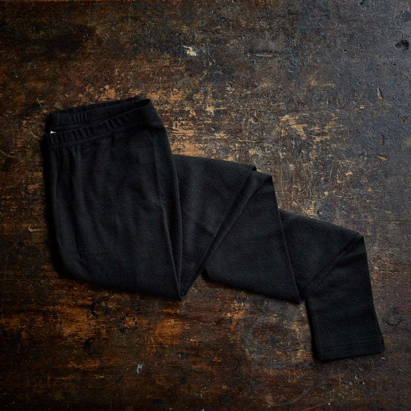 Mens Merino Wool & Silk Long Johns - Black