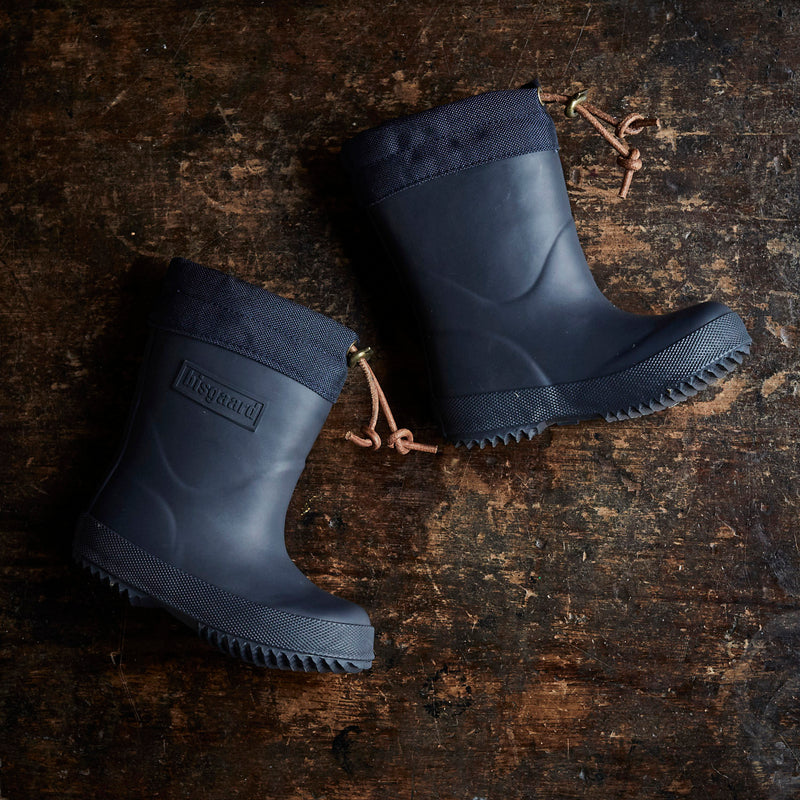 Natural Rubber Wool Lined Boots - Blue