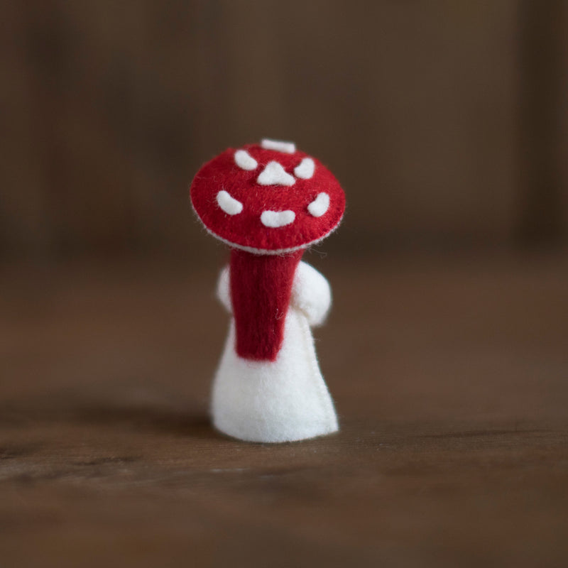 Handmade Wool Fairy - Fly Agaric - White