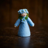 Handmade Wool Fairy With Flower Headdress - Forget Me Not - White