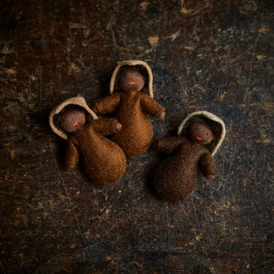 Handmade Wool Seed Babies - Set of 3 - Black