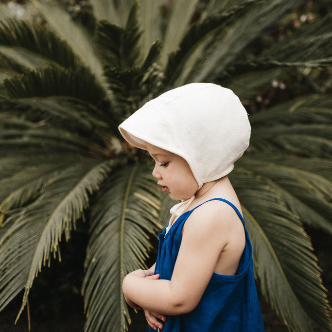 Linen Brimmed Bonnet - Ivory