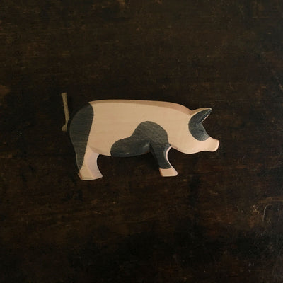 Handcrafted Wooden Head High Spotted Pig