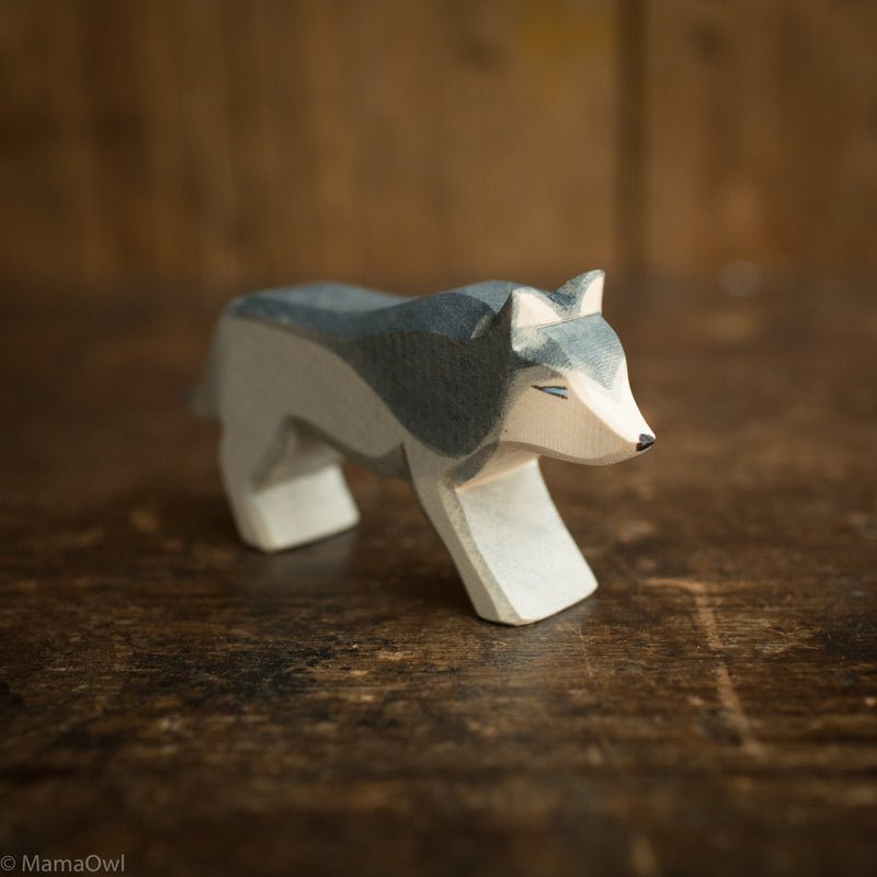 Handcrafted Wooden Running Wolf