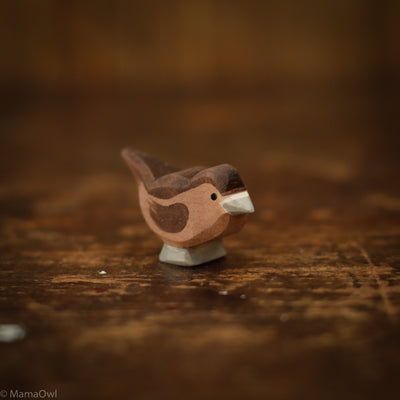 Handcrafted Wooden Sparrow