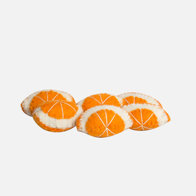 Felted Wool Orange - Set of 6 Pieces