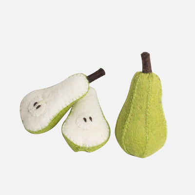 Felted Wool Fruit Pear - Set of 3 Pieces
