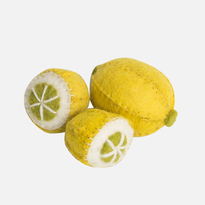 Felted Wool Fruit Lemon - 3 pieces