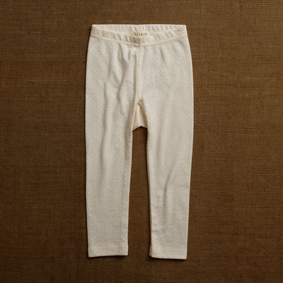 Merino Wool/Silk Pointelle Leggings - Pearl