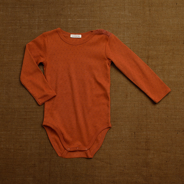 Cotton Pointelle Body - Red Rust on