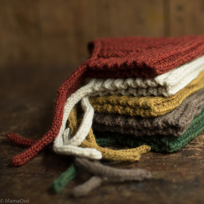 Hand Knit Wool Chunky Pixie Hat - Straw
