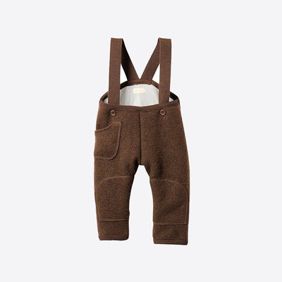 Baby & Kids Boiled Wool Pocket Dungarees - Hazelnut