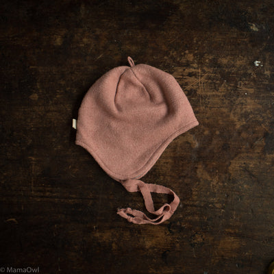 Boiled Merino Wool Hat - Rose