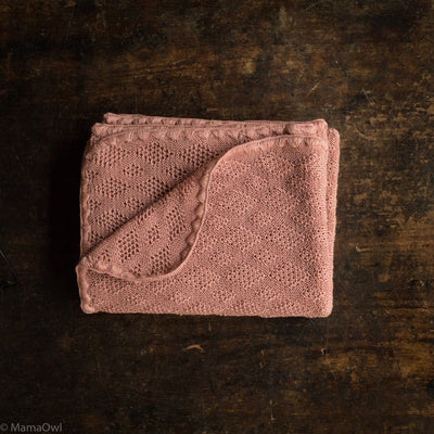 Merino Wool Swaddle/Baby Blanket - Rose