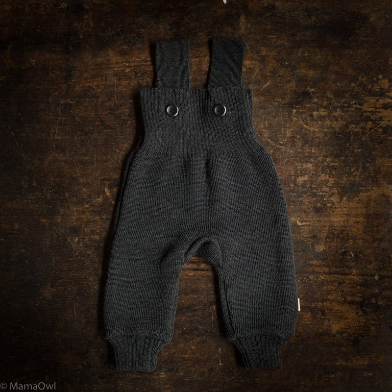 Baby & Kids Merino Wool Dungarees - Anthracite