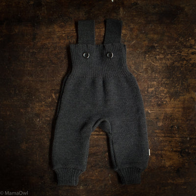Baby & Kids Merino Wool Dungarees - Anthracite