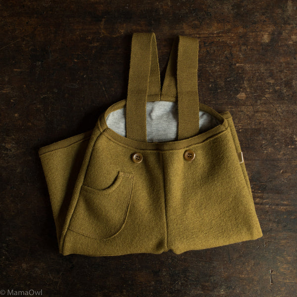 Baby & Kids Boiled Merino Wool Pocket Dungarees - Gold