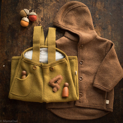 Baby & Kids Boiled Merino Wool Jacket - Old Style - Hazelnut
