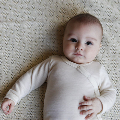 Baby Merino Wool & Silk Wrap Body - Natural