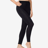 Womens Merino Wool & Silk Leggings - Black