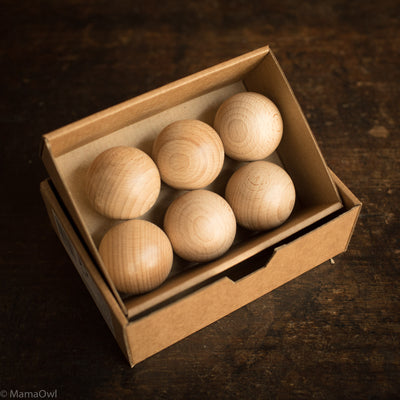 Wooden Big Balls  - 6 Pieces