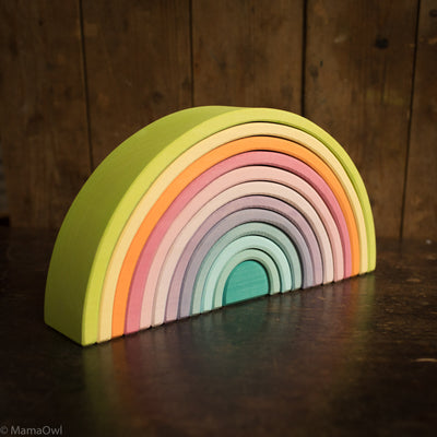 Wooden 12 Piece Rainbow - Pastel