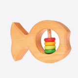Wooden rainbow rattle fish