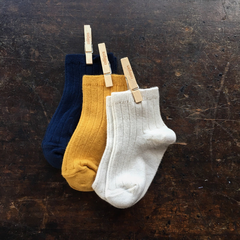 Baby & Kids Cotton Short Socks - Cream