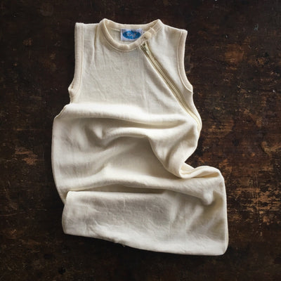 Merino Wool/Silk Sleeveless Terry Sleeping Bag - Natural