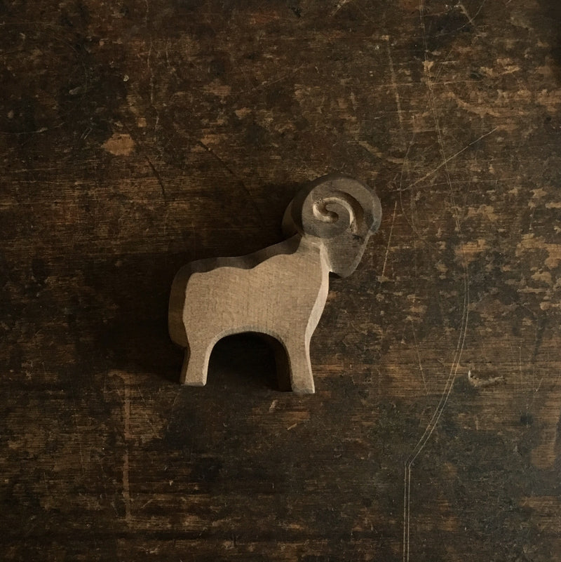 Handcrafted Wooden Brown Ram