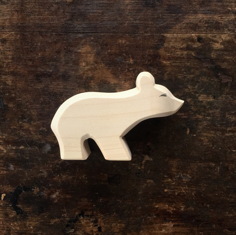 Handcrafted Wooden Polar Bear Cub