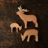 Handcrafted Wooden Eating Large Red Deer
