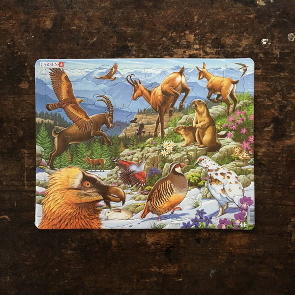 Thick Cardboard Puzzle 55 pieces - Wildlife of the Alps