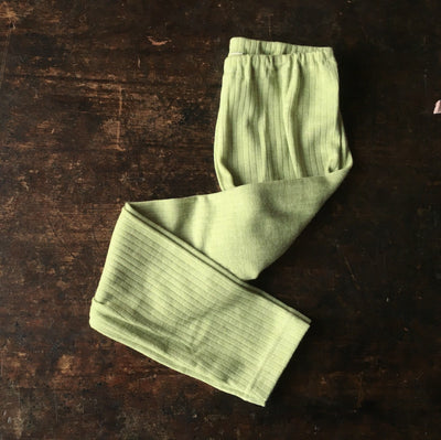 Merino Wool/Cotton/Silk Leggings - Green Melange