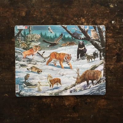 Thick Cardboard Puzzle 66 pieces - Siberian Wildlife