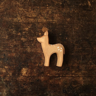 Handcrafted Wooden Standing Fawn