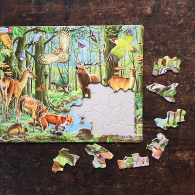 Thick Cardboard Puzzle 40 pieces - Wildlife of the European Forest