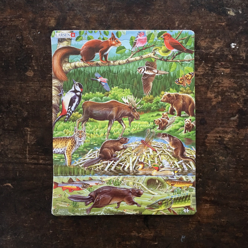 Thick Cardboard Puzzle 45 pieces - Wildlife of the Nordic Forest