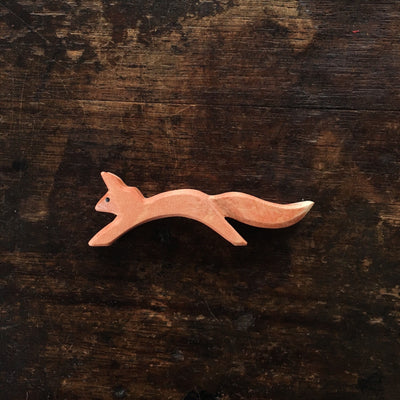 Handcrafted Wooden Small Jumping Red Squirrel