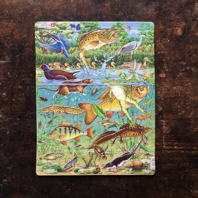 Thick Cardboard Puzzle 50 pieces - Pond Wildlife