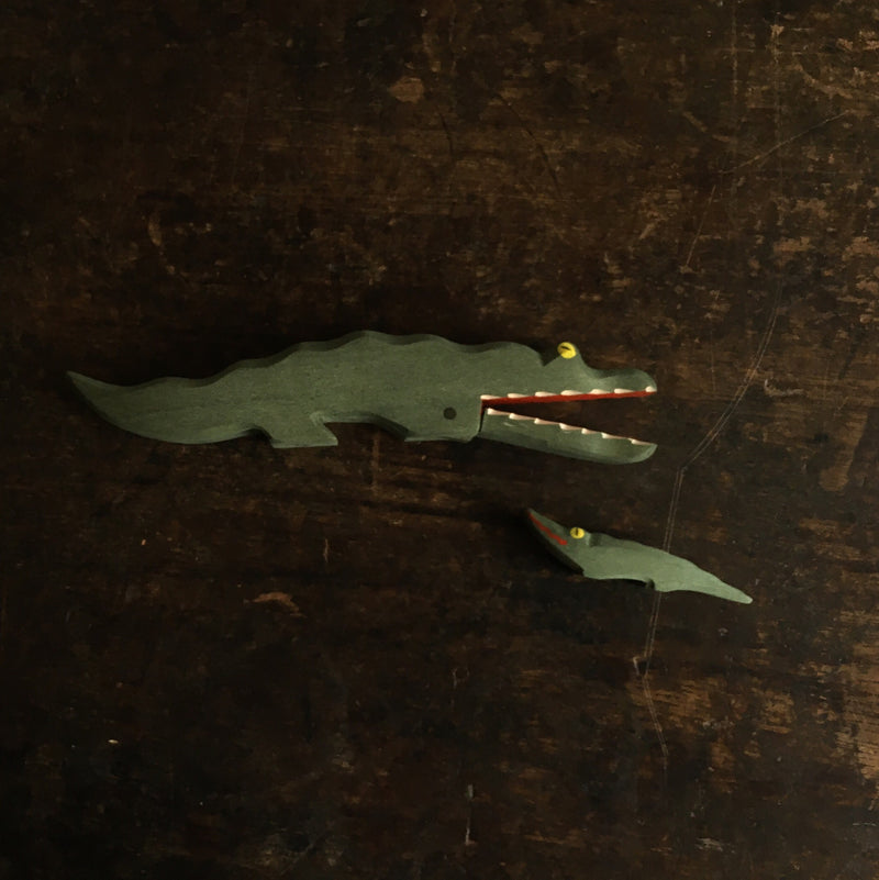 Handcrafted Wooden Small Crocodile