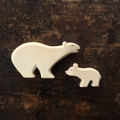 Handcrafted Wooden Large Polar Bear